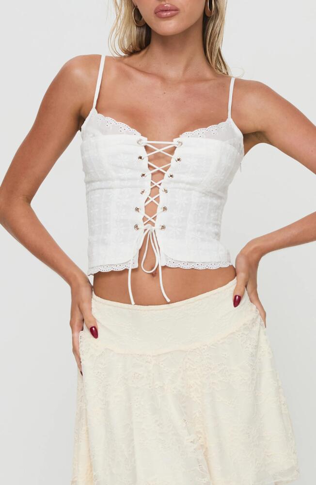 Princess Polly Amitri Cotton Lace-Up Bustier Top in Ivory Cover