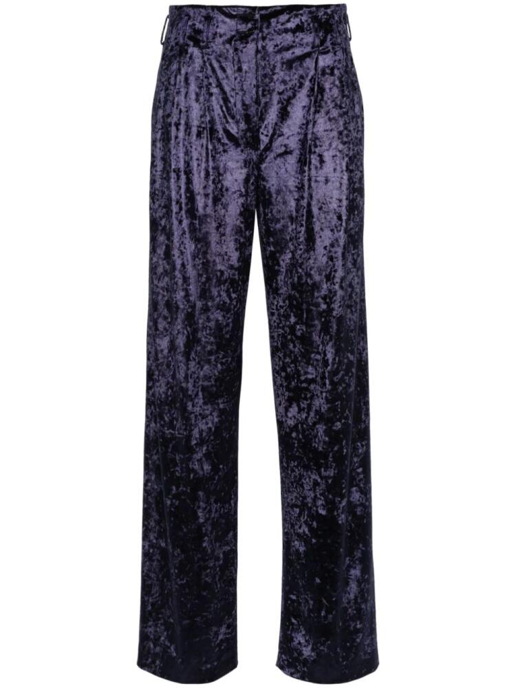 Genny velour straight-leg trousers - Blue Cover