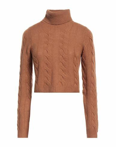 Solotre Woman Turtleneck Brown Wool, Cashmere Cover