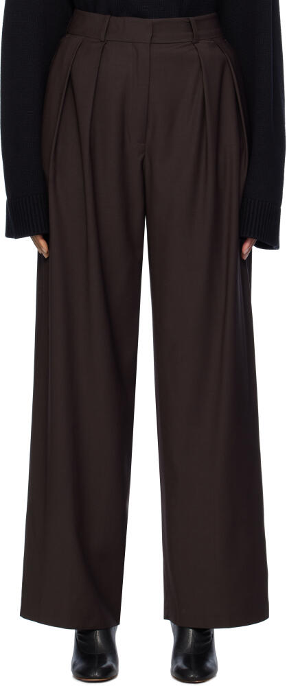 The Frankie Shop Brown Ripley Pleated Trousers Cover