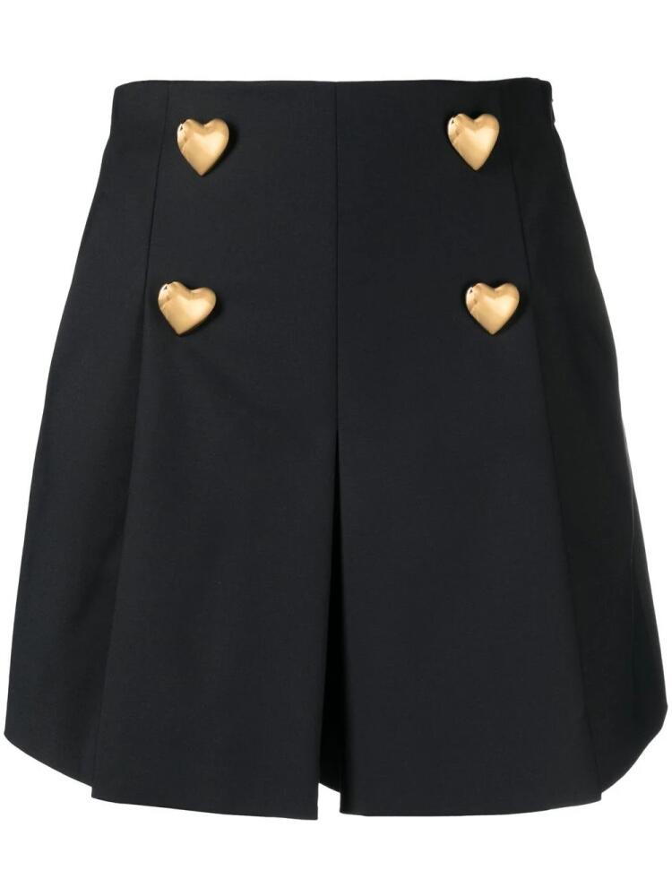 Moschino heart-shaped button detail shorts - Black Cover