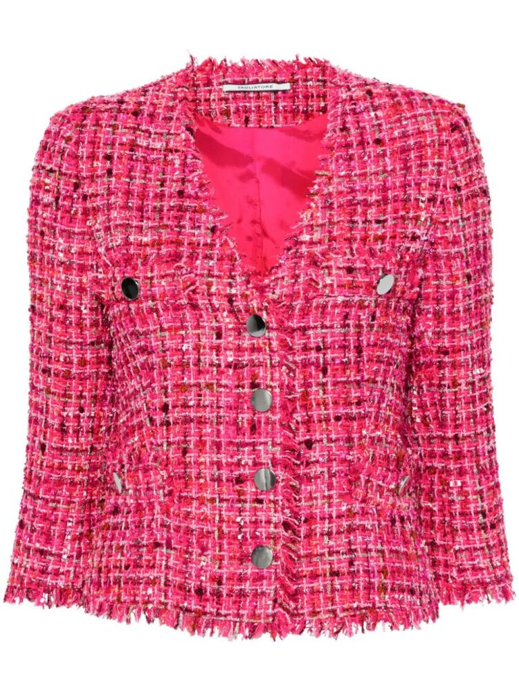 Tagliatore Dharma tweed jacket - Pink Cover