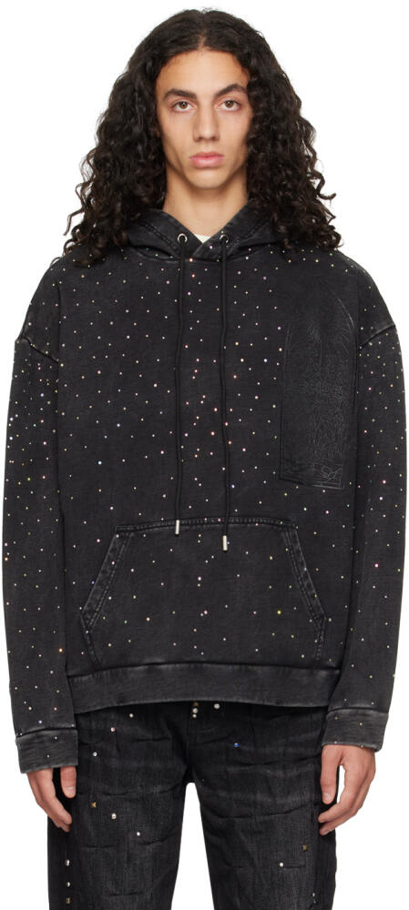 Who Decides War SSENSE Exclusive Black Rhinestone Hoodie Cover