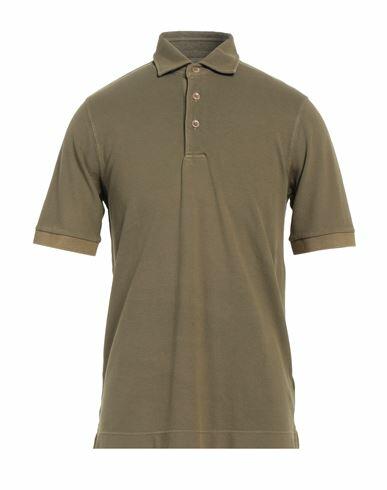 Circolo 1901 Man Polo shirt Military green Cotton, Elastane Cover