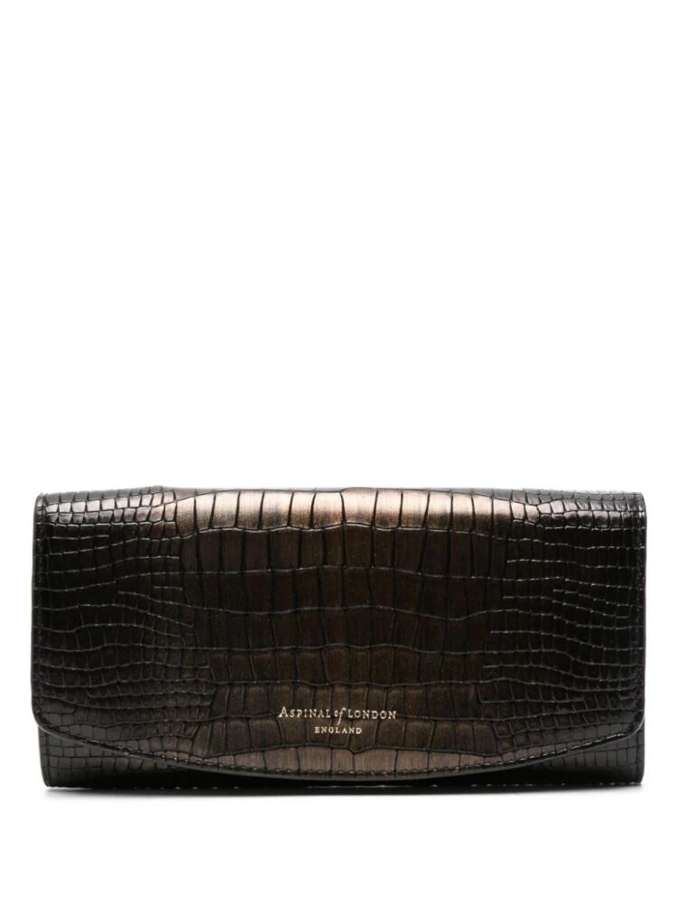 Aspinal Of London Madison crocodile-embossed wallet - Black Cover