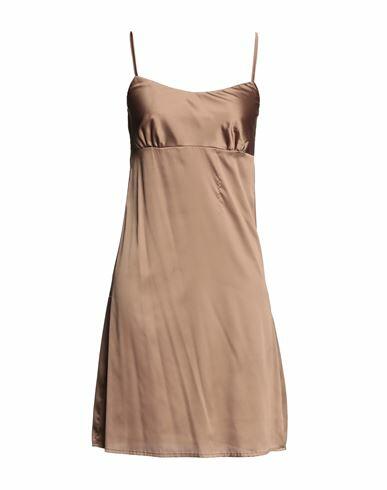 Dimora Woman Mini dress Khaki Polyester Cover