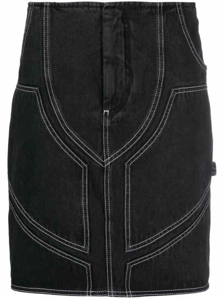 Off-White contrast-stitch denim skirt - Black Cover