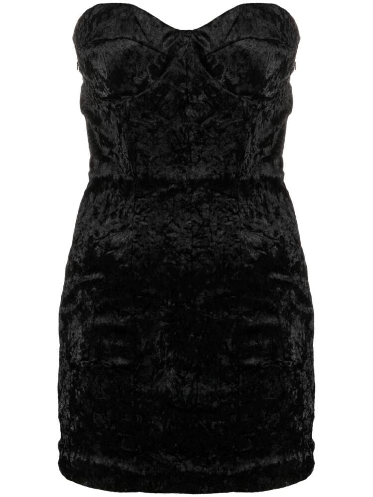 ROTATE BIRGER CHRISTENSEN strapless velvet-effect minidress - Black Cover