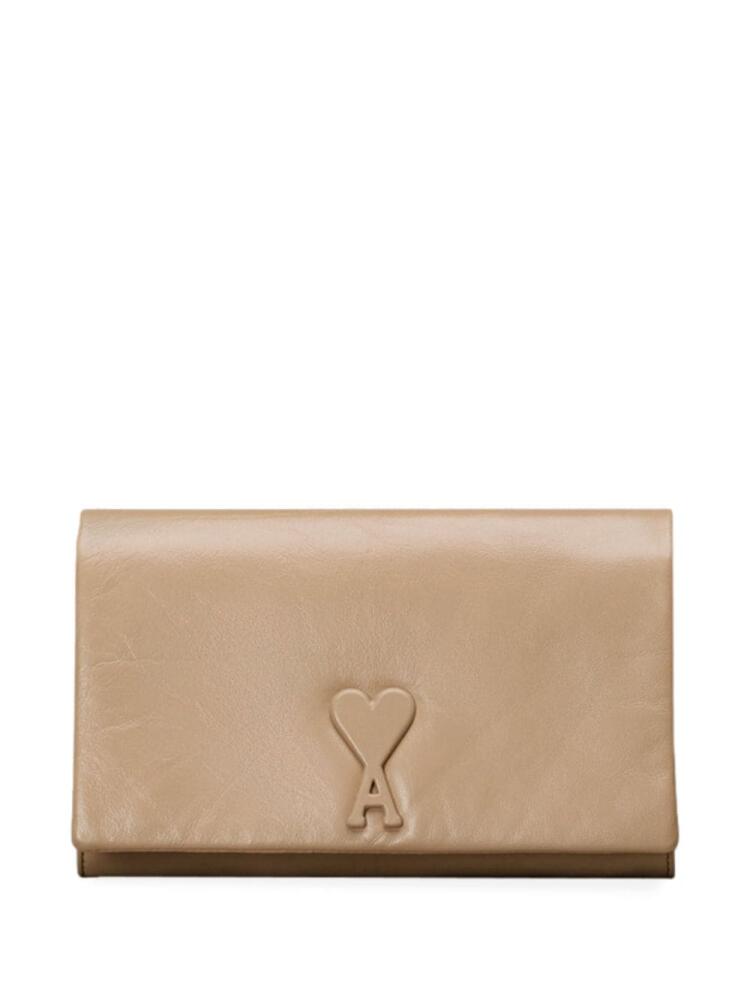 AMI Paris embossed-logo shoulder bag - Neutrals Cover