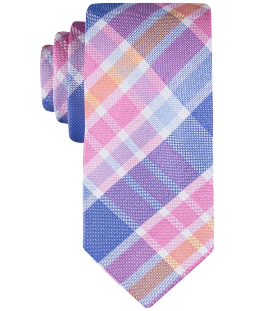 Tommy Hilfiger Men's Festive Plaid Tie - Pink Cover