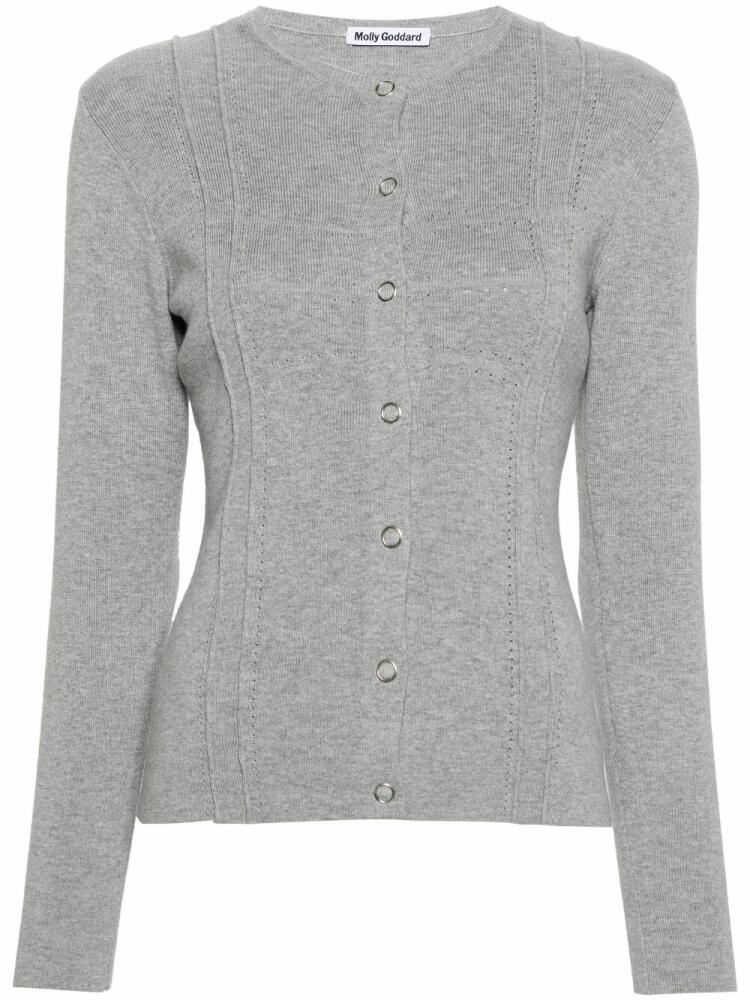 Molly Goddard Georgia pointelle-detail cardigan - Grey Cover