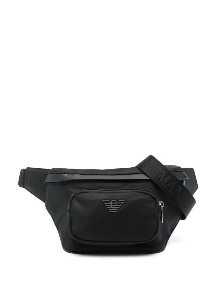 Emporio Armani logo-plaque belt bag - Black Cover