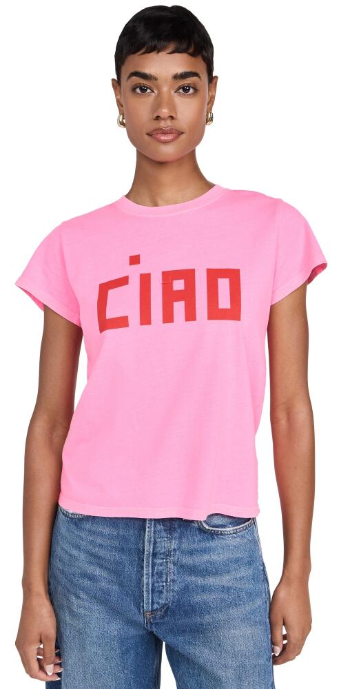 Clare V. Classic Tee Neon Pink w/ Poppy Block Ciao Cover