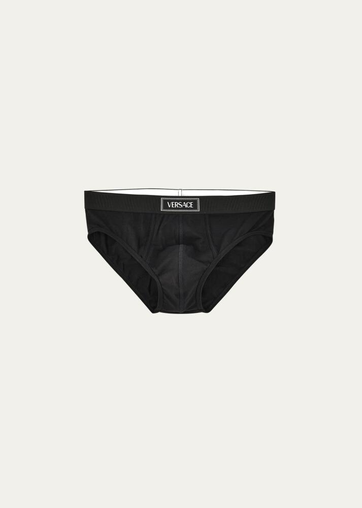 Versace Men's Cotton-Stretch Logo Briefs Cover