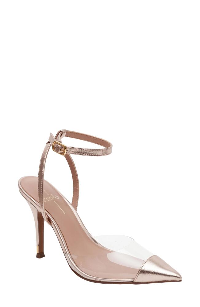 Linea Paolo Yuki Pointed Toe Pump in Clear/Rose Quartz Cover