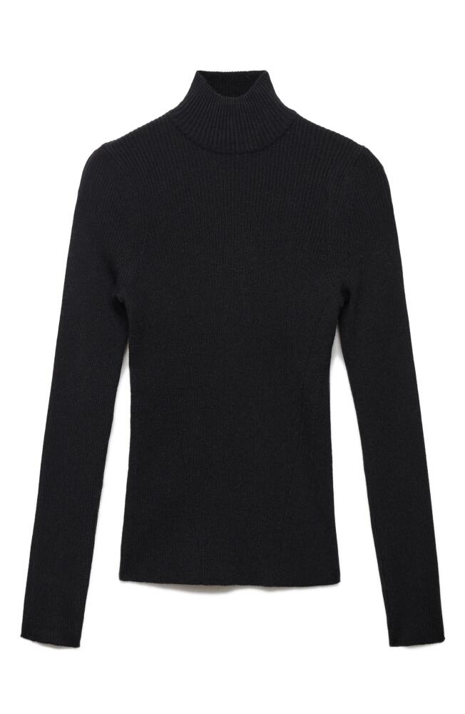 MANGO Rib Turtleneck Sweater in Black Cover