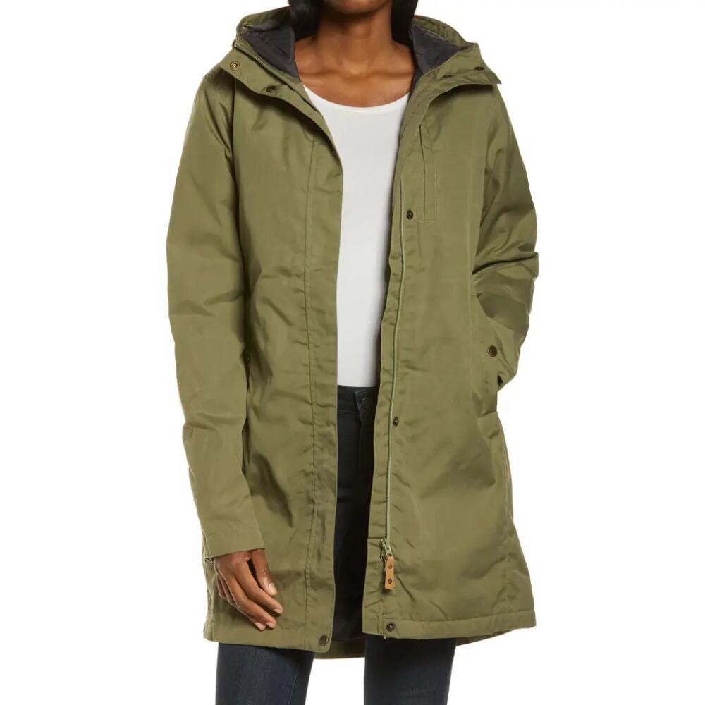 Fjällräven Kiruna Water Resistant Parka in Green Cover