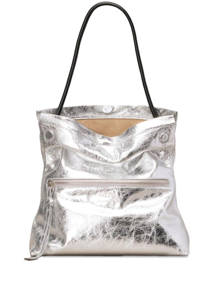 AMI Paris metallic folded shoulder bag - Silver Cover