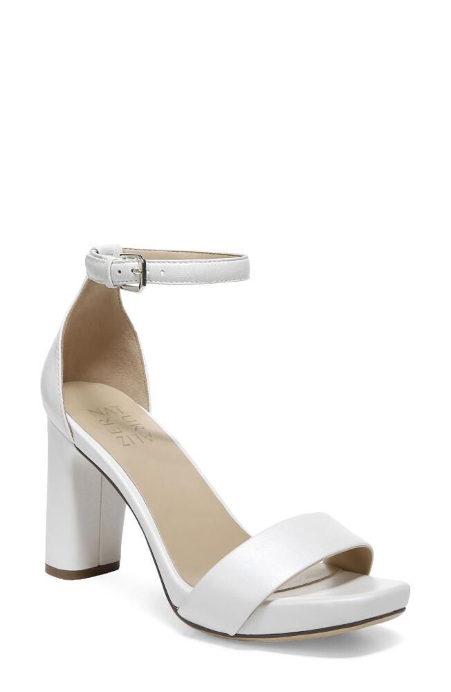 Naturalizer Joy Ankle Strap Sandal in White Leather Cover