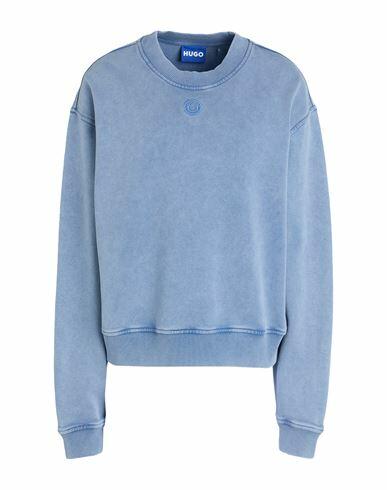 Hugo Woman Sweatshirt Light blue Cotton Cover