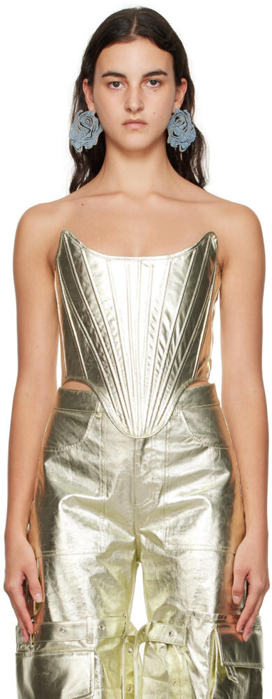 Marques Almeida Gold Paneled Tank Top Cover