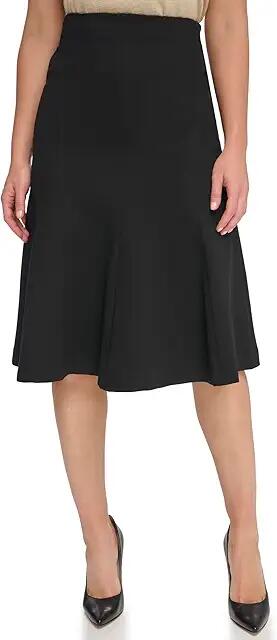 Tommy Hilfiger Solid Ponte Skirt (Black) Women's Skirt Cover