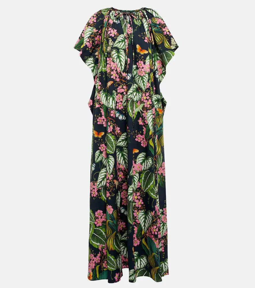 Oscar de la Renta Printed cotton-blend maxi dress Cover