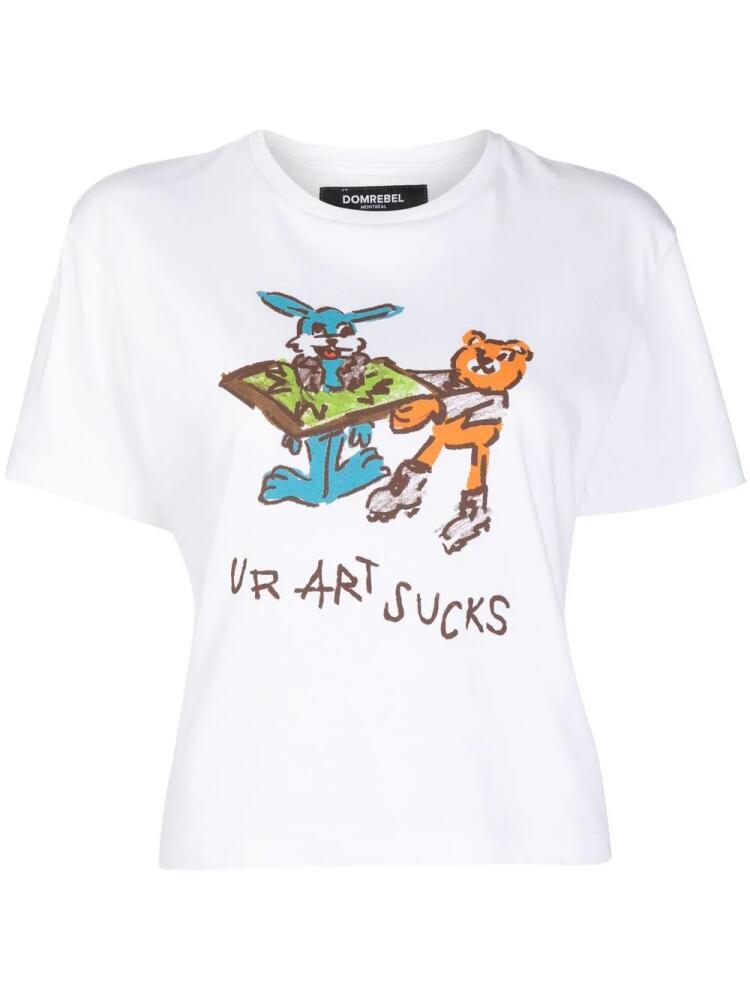 DOMREBEL Ur Art Sucks print T-shirt - White Cover