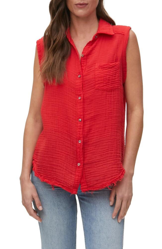 Michael Stars Monique Button-Up Sleeveless Shirt in Pomodoro Cover