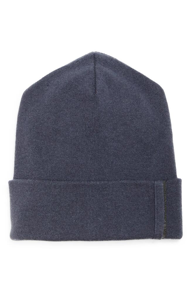 Brunello Cucinelli Monili Detail Cashmere Beanie in C8901 Night Sky Cover