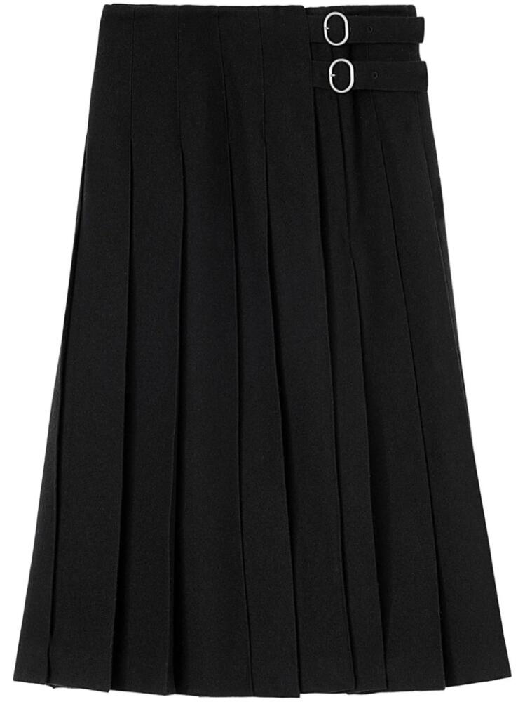 Jil Sander high-waist pleated midi skirt - Black Cover