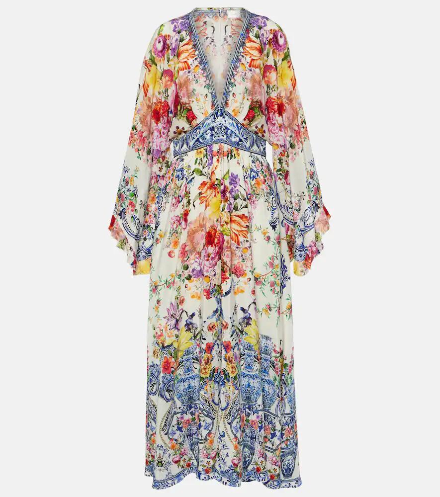 Camilla Floral silk crêpe maxi dress Cover