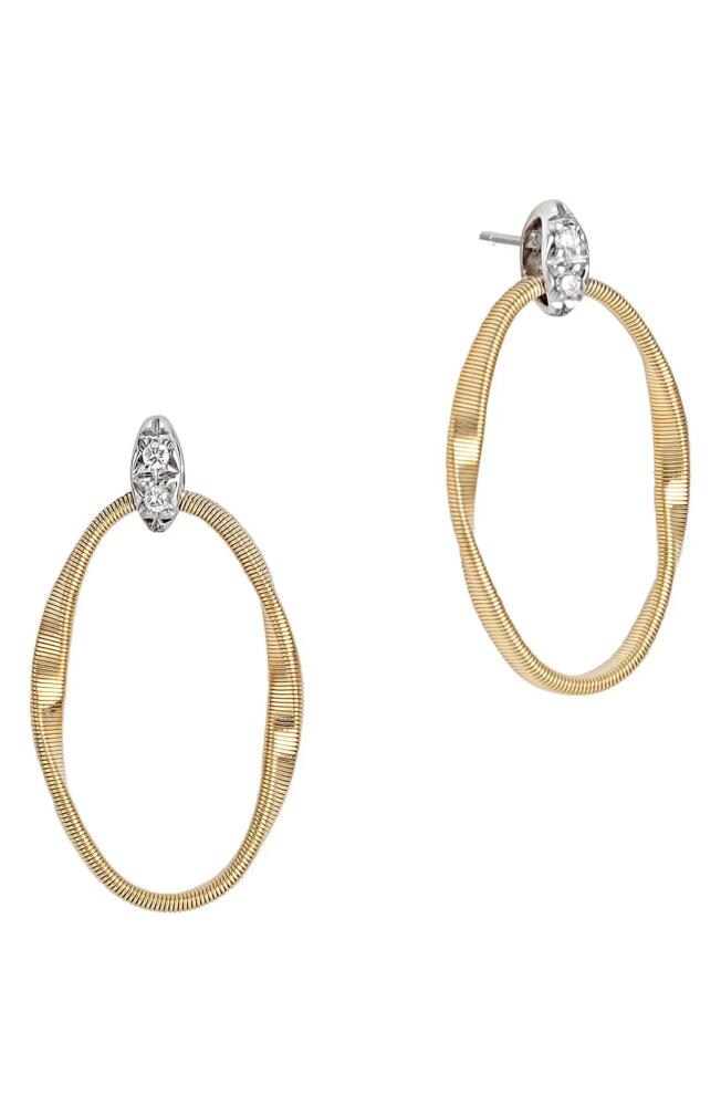 Marco Bicego Marrakech Onde 18K Yellow Gold & Diamond Link Stud Earrings in White Gold/Yellow Gold Cover