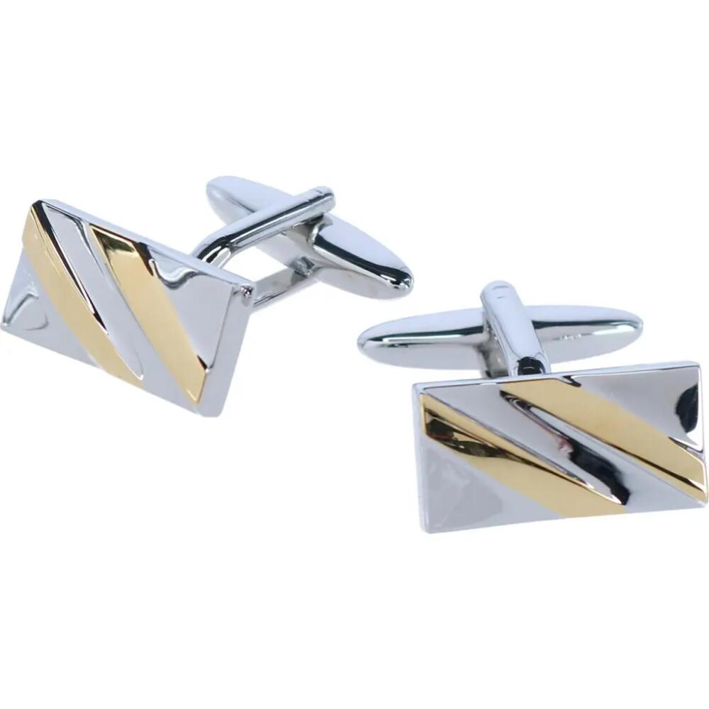 Trafalgar Rhodium and Gold Detailed Cufflinks in Silver And Gold Cover