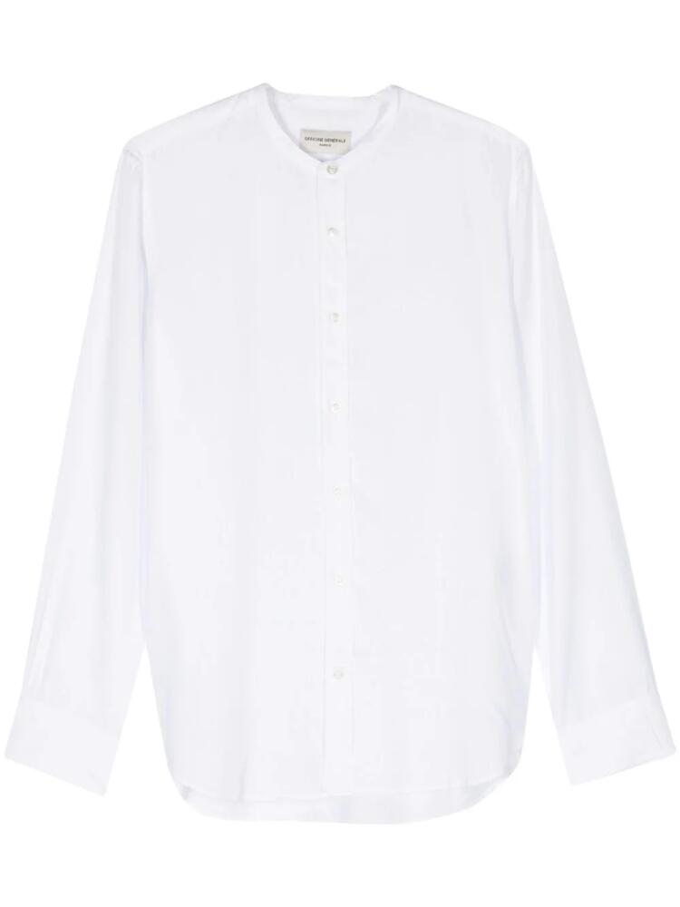 Officine Generale band-collar long-sleeve shirt - White Cover