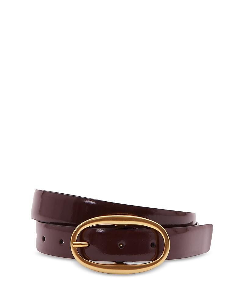 Reiss Women's Drew Oval Buckle Patent Leather Belt Cover