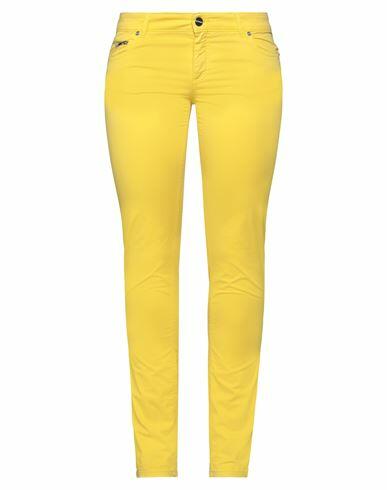 Dirk Bikkembergs Woman Pants Yellow Cotton, Elastane Cover