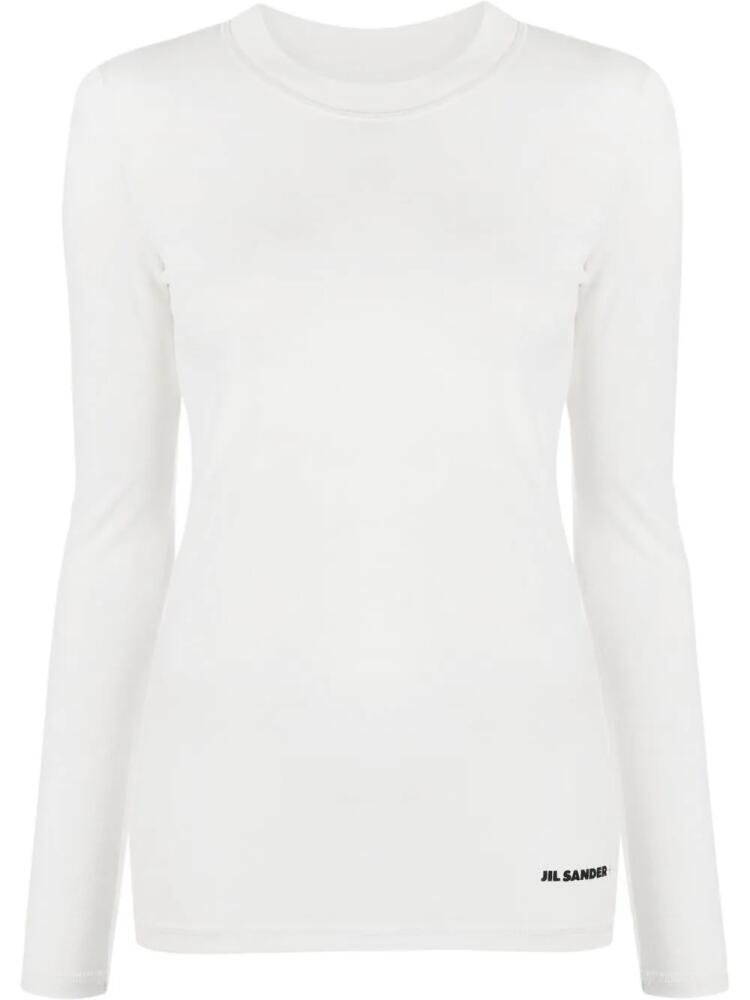 Jil Sander logo-print long-sleeve T-Shirt - Neutrals Cover