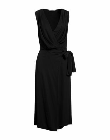 Alberta Ferretti Woman Midi dress Black Viscose, Elastane Cover