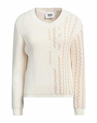 Alpha Studio Woman Sweater Ivory Cotton, Polyamide Cover