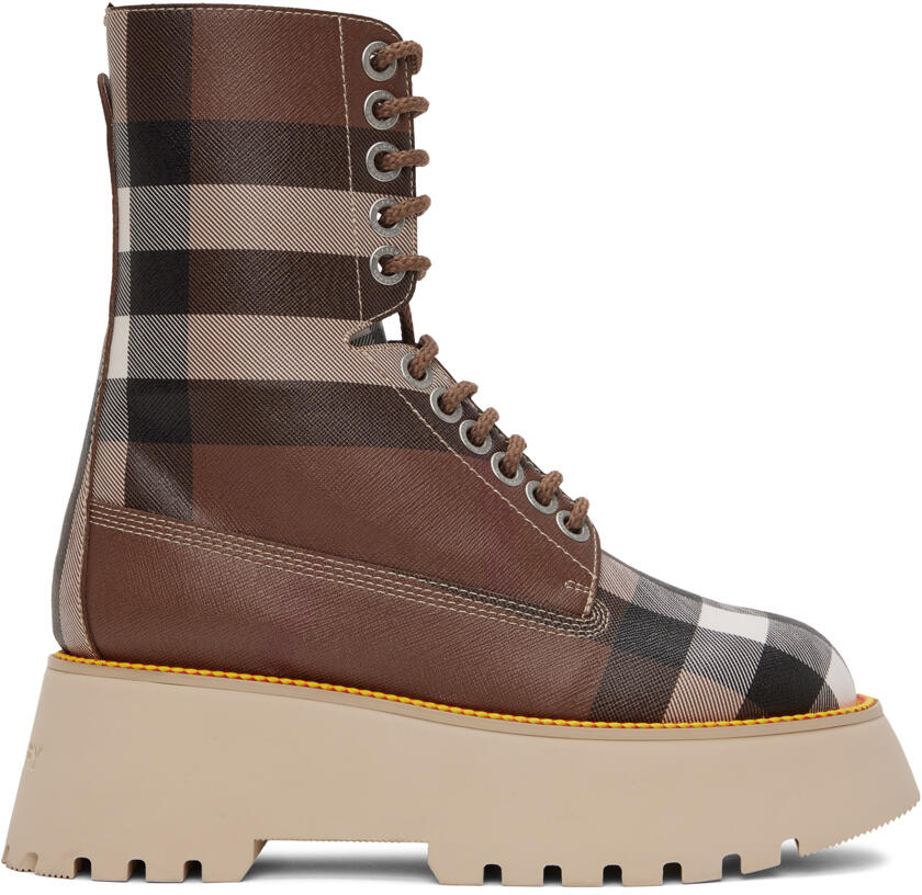 Burberry Brown Check Ankle Boots Cover