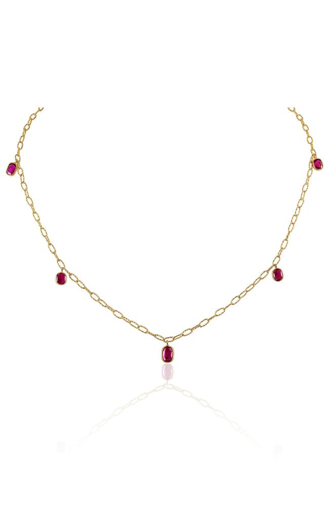 Mindi Mond Ruby Tinsel Charm Chain Necklace in Yellow Gold/Ruby Cover