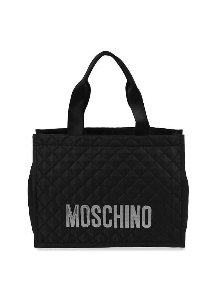 Moschino Women's Logo Quilted Tote - Black Cover