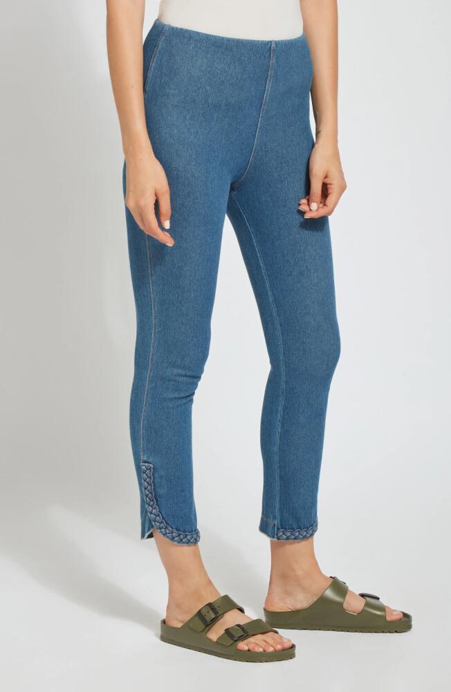 Lyssé Happy Hour Braided Crop Leggings in Mid Wash Cover