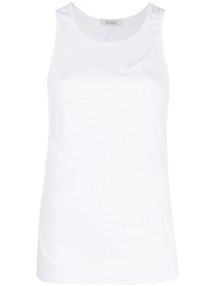 Gauchère round-neck sleeveless tank top - White Cover