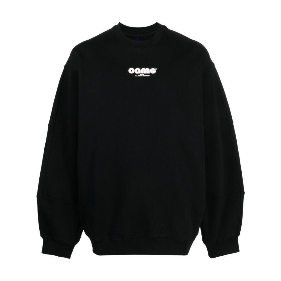 OAMC Mens Black Logo-Patch Nome Cotton Sweatshirt Cover