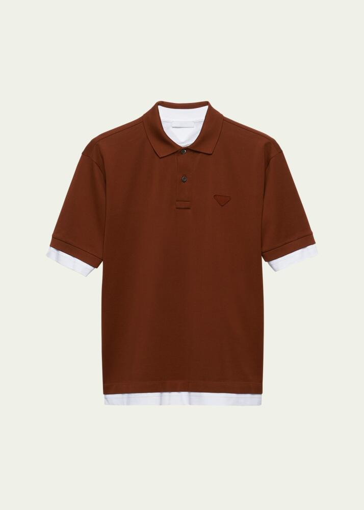 Prada Men's Double-Layer Polo Shirt Cover