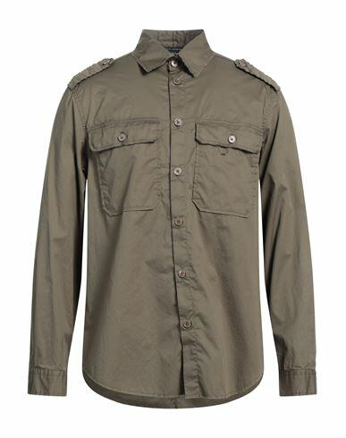 Daniele Alessandrini Man Shirt Military green Cotton Cover