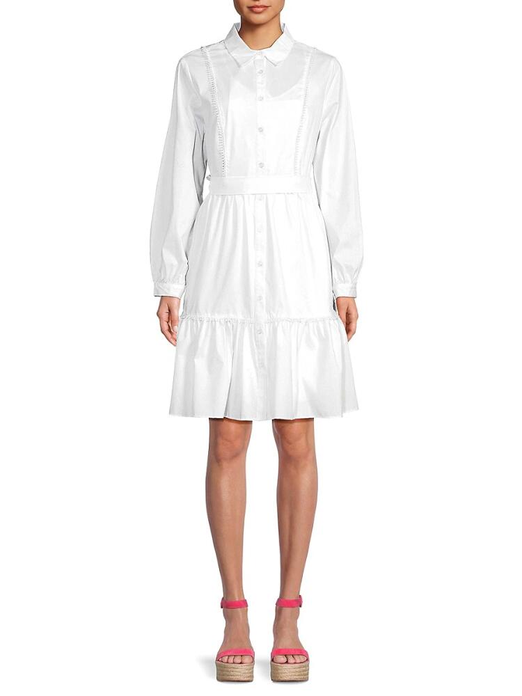 NANETTE nanette lepore Women's Belted Mini Shirt Dress - Brilliant Cover