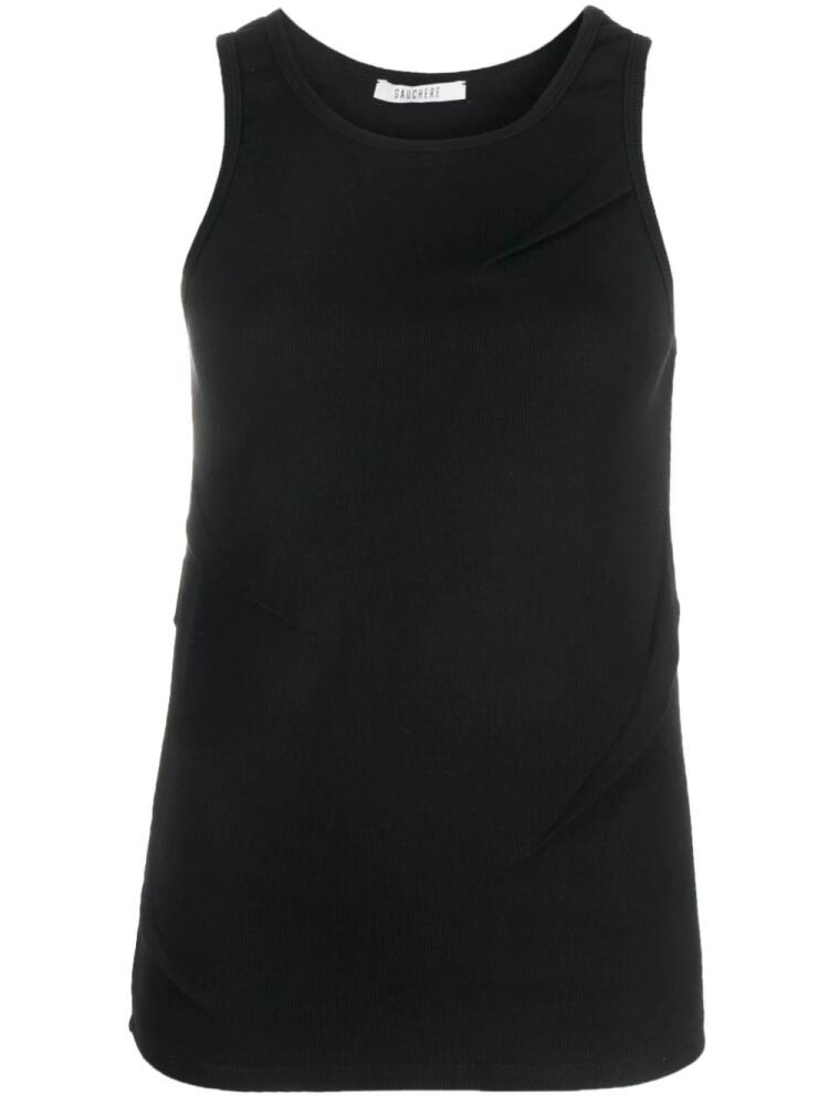 Gauchère round-neck sleeveless tank top - Black Cover